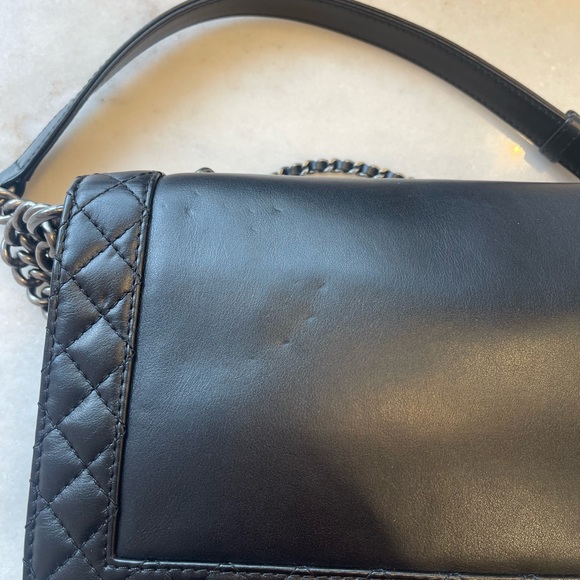 CHANEL BOY MULTI CHAINS FLAP BAG IN BLACK LAMBSKIN - Picture 7 of 16